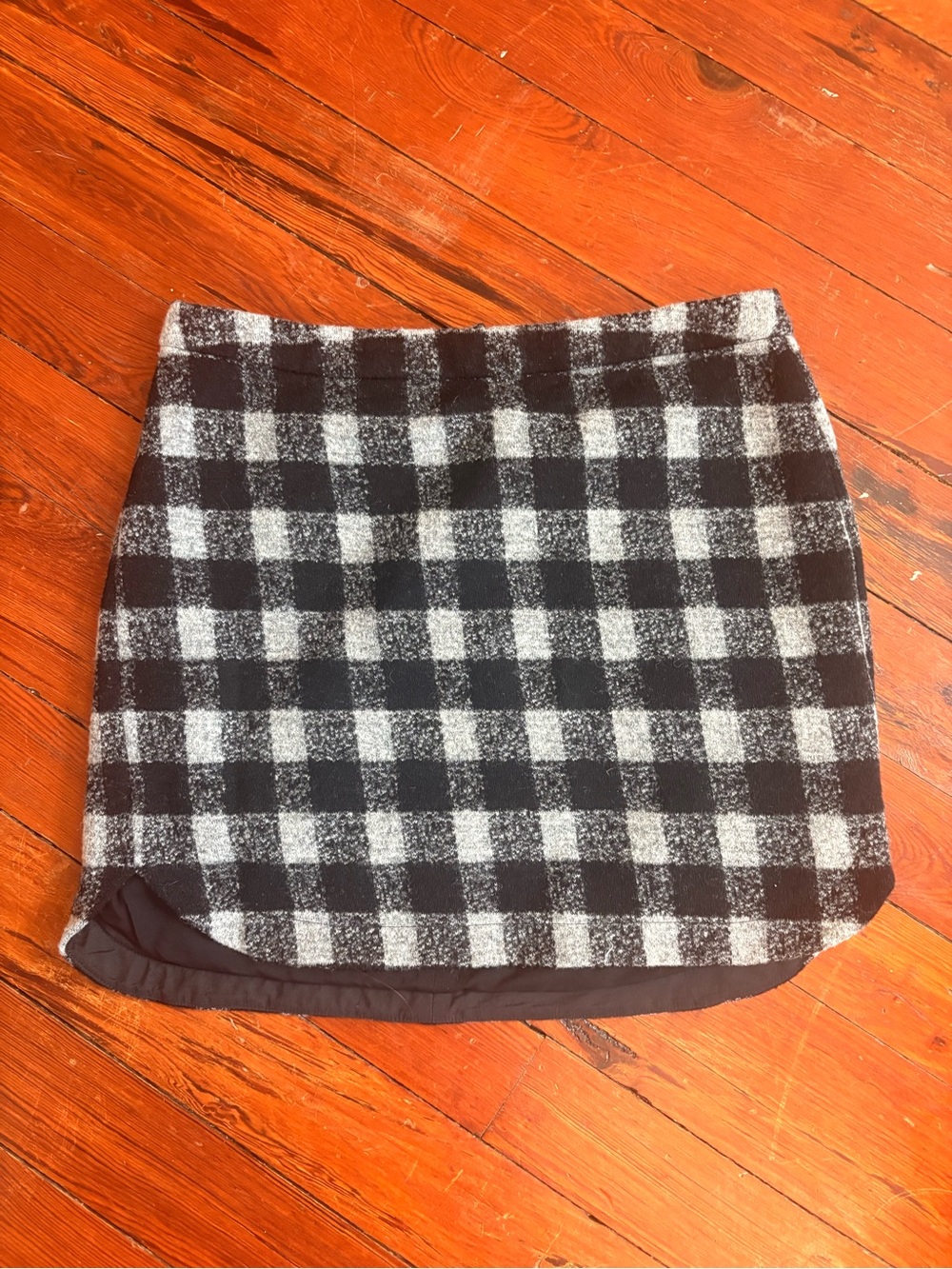 Madewell Black and White Check Plaid Mini Skirt